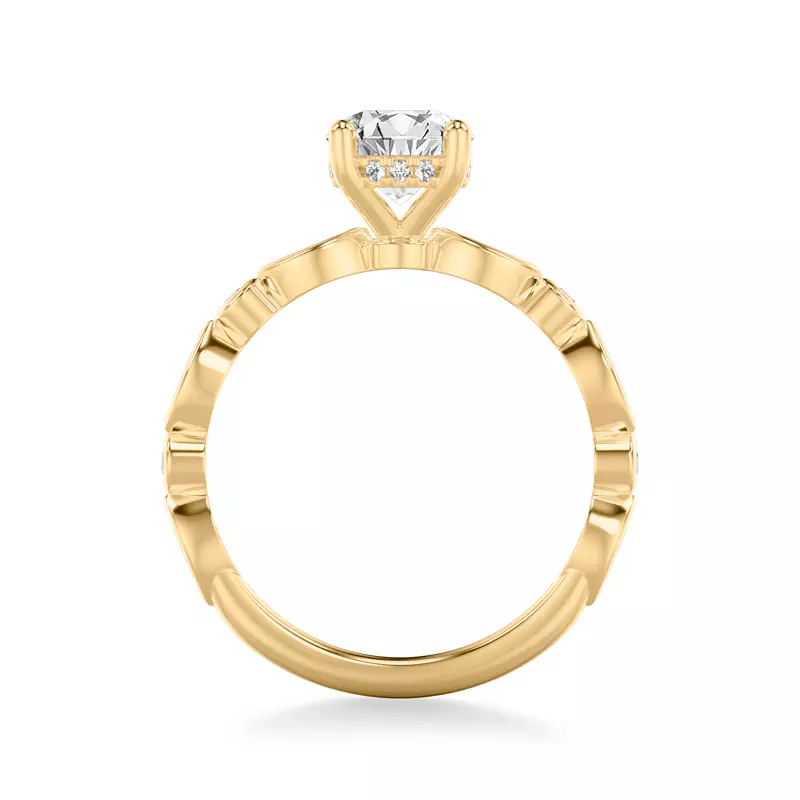 14K Yellow Gold Jamie Hidden Halo And Bezel Mixed-Shape Engagement Ring