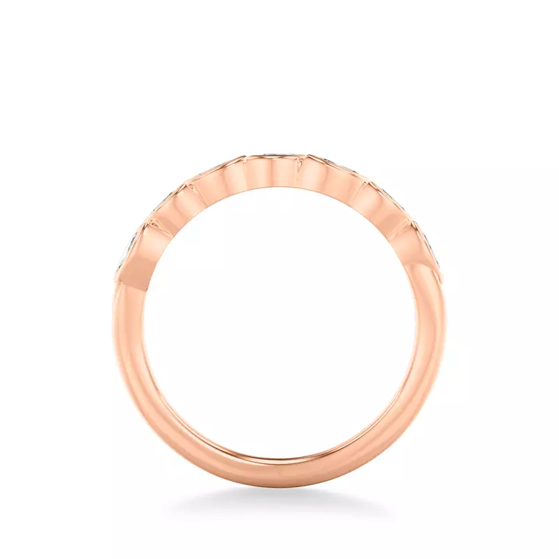 14K Rose Gold Marisa Angled Marquise Bezel Band