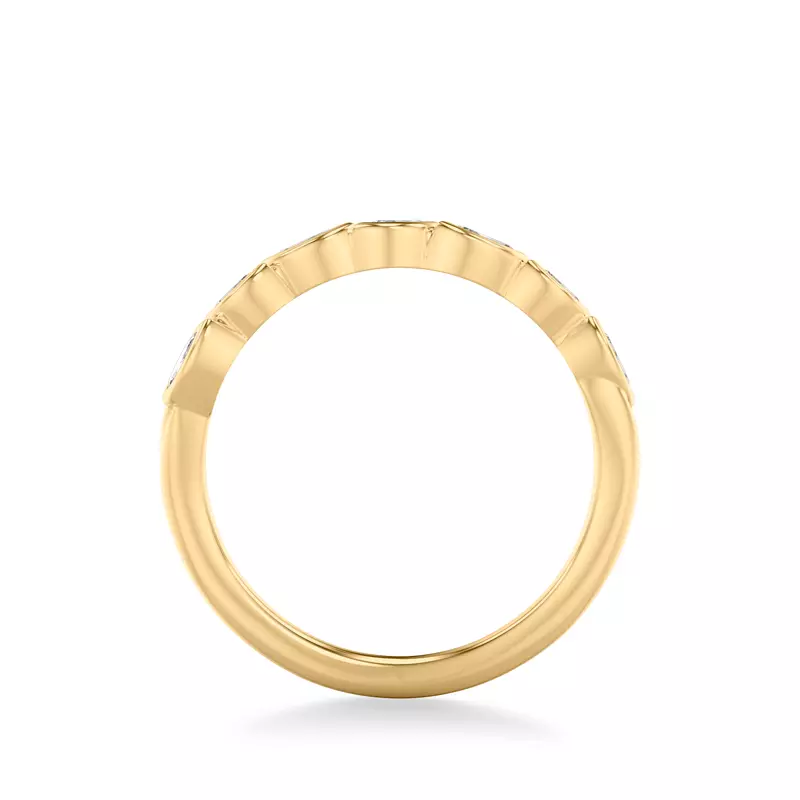 14K Yellow Gold Marisa Angled Marquise Bezel Band