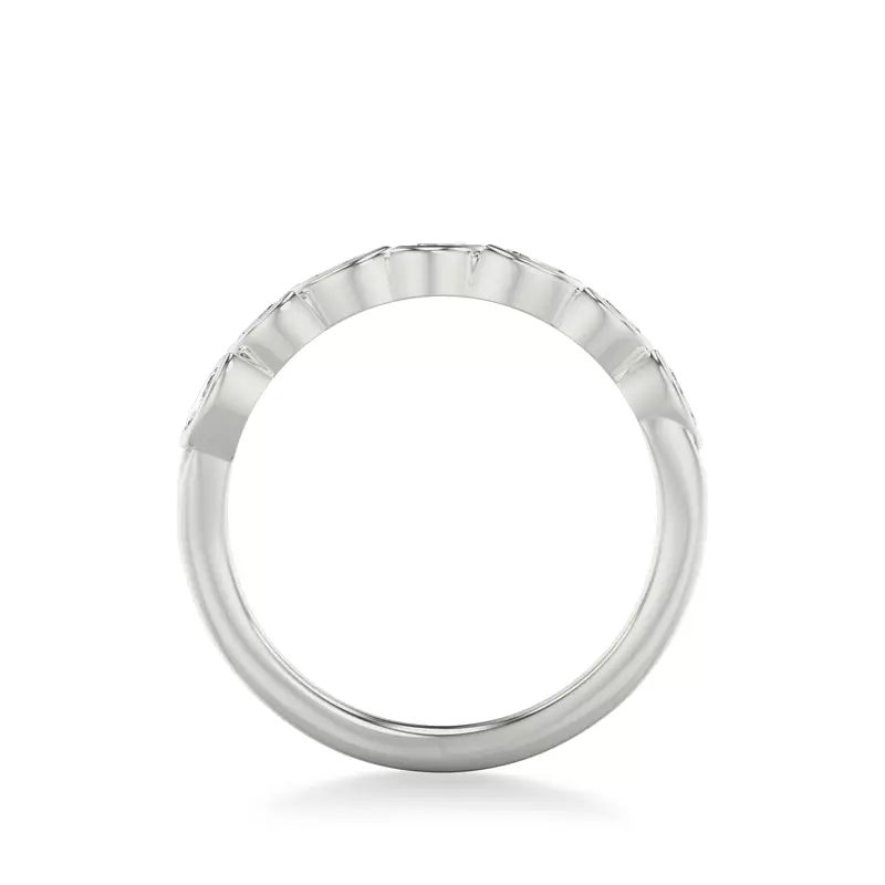 18K White Gold Marisa Angled Marquise Bezel Band
