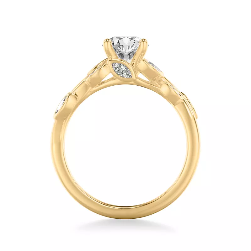 14K Yellow Gold Marisa Floral Marquise Diamond Engagement Ring