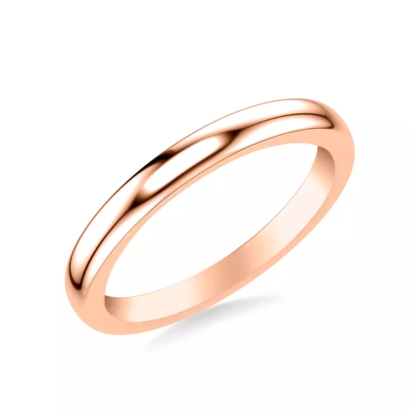 14K Rose Gold Darien Polished Wedding Band