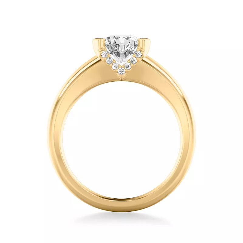 14K Yellow Gold Darien Diamond Accent Bezel Engagement Ring