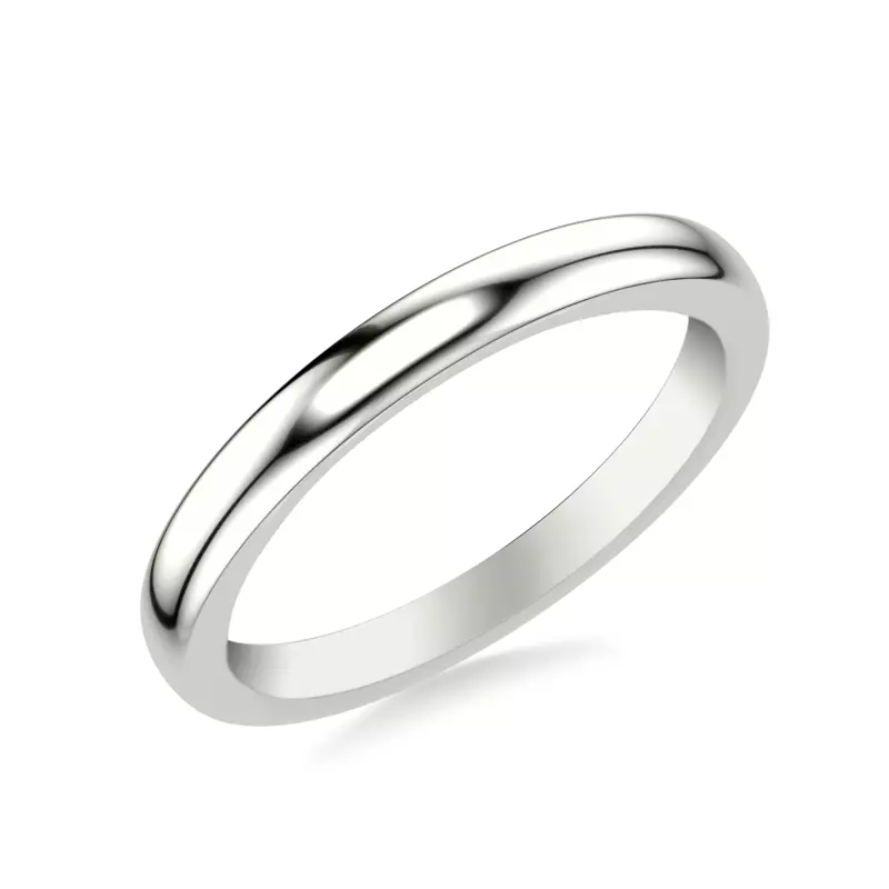 18K White Gold Darien Polished Wedding Band