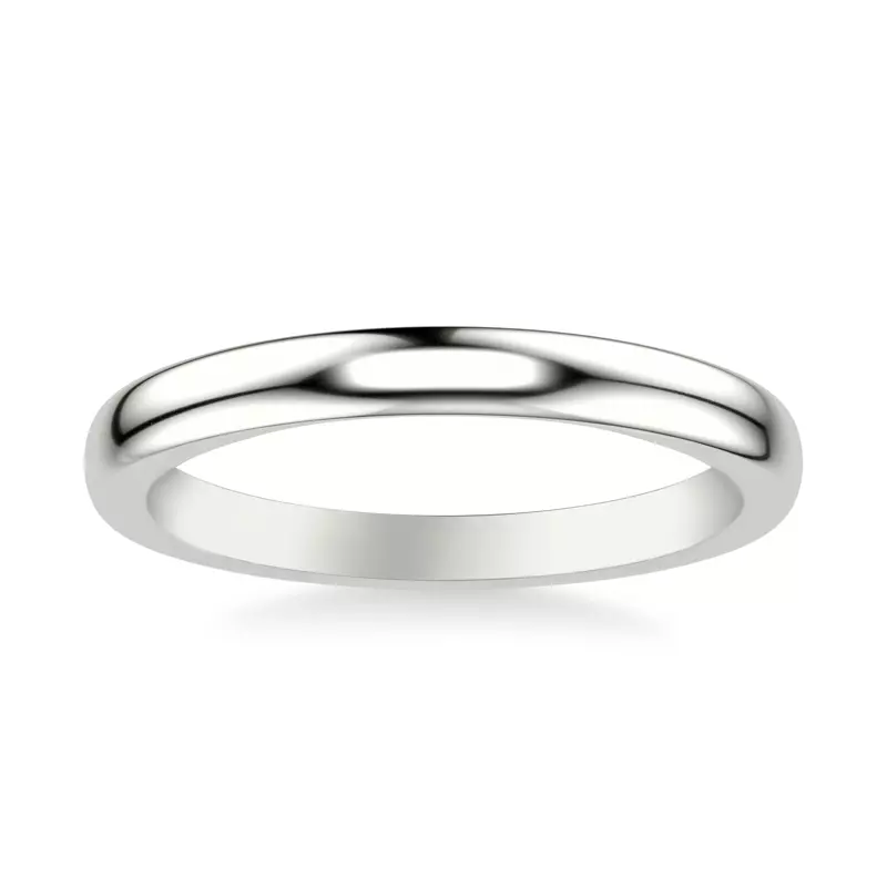18K White Gold Darien Polished Wedding Band