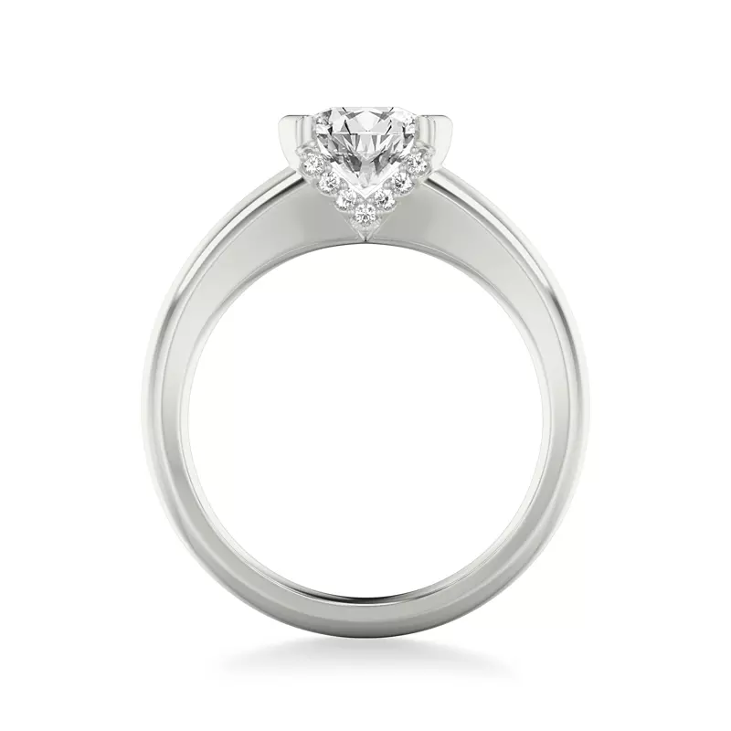 Platinum Darien Diamond Accent Bezel Engagement Ring