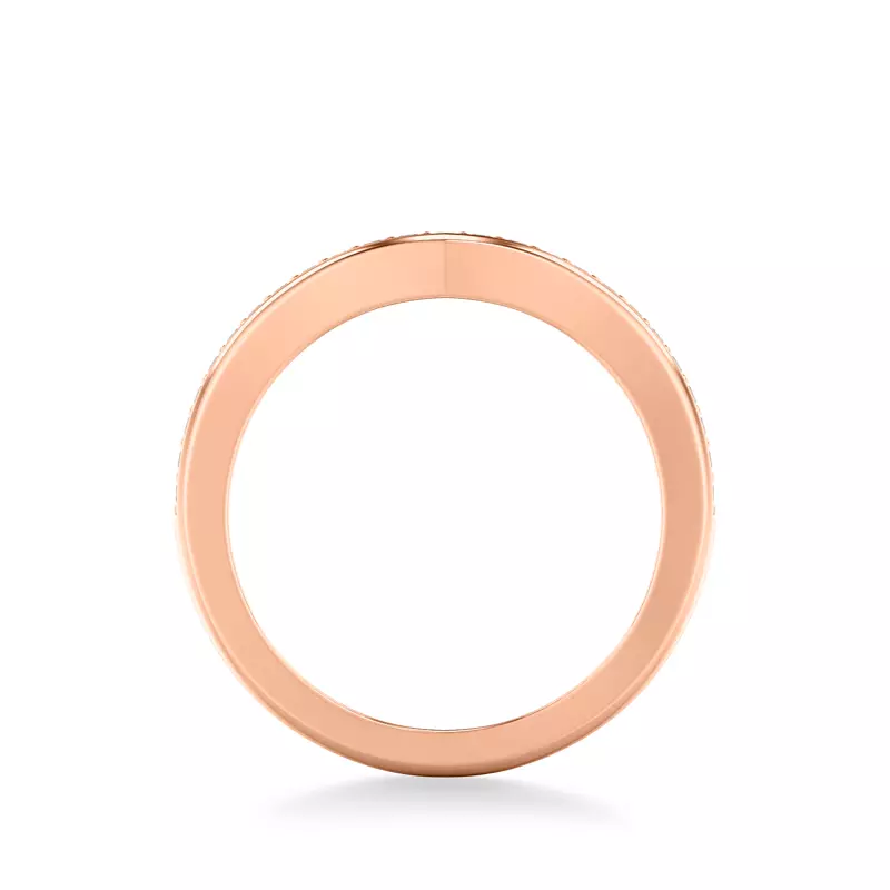 14K Rose Gold Colette Contoured Pave Band