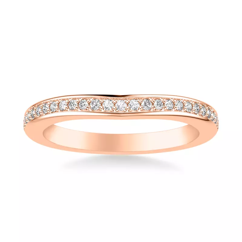 14K Rose Gold Colette Contoured Pave Band