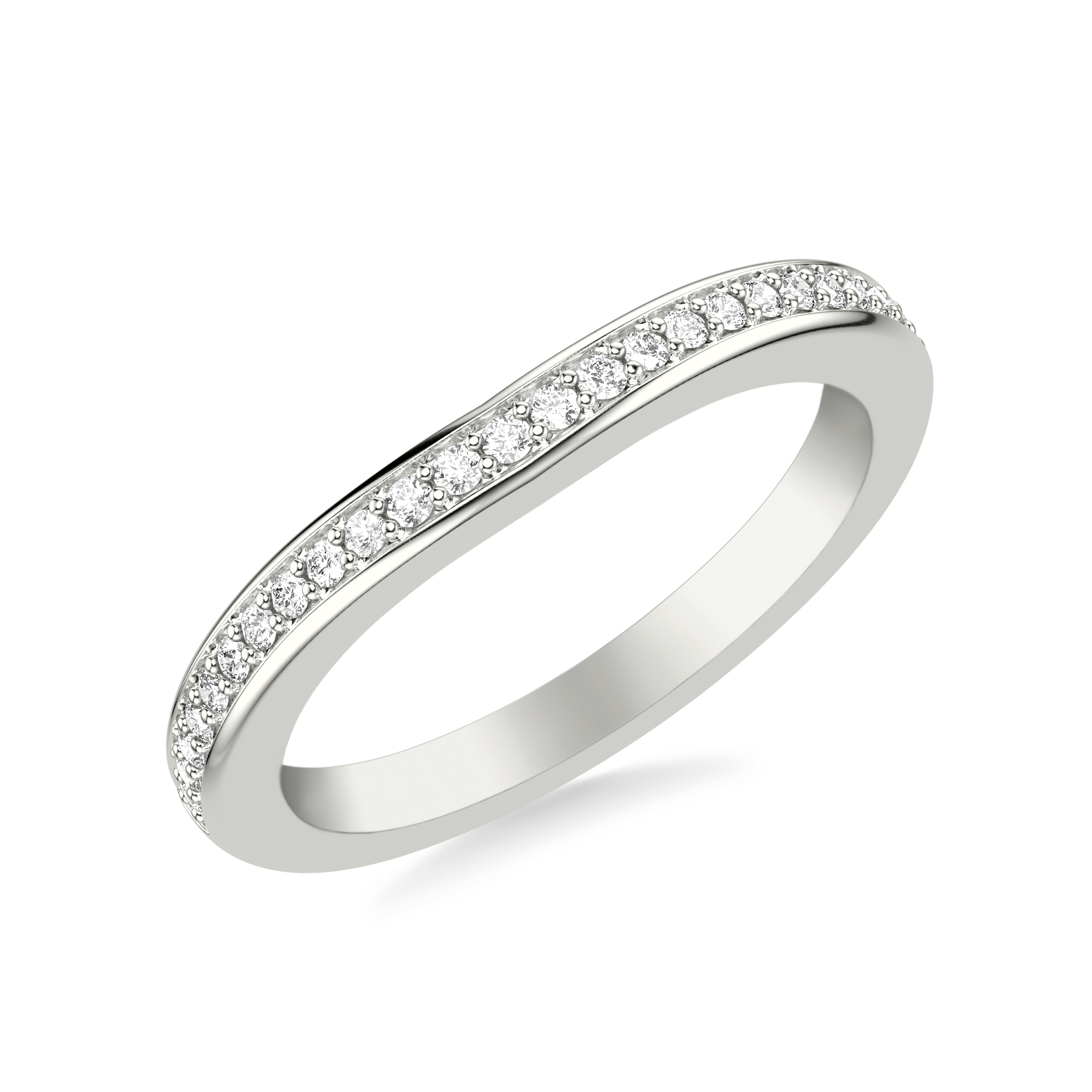 14K White Gold Colette Contoured Pave Band