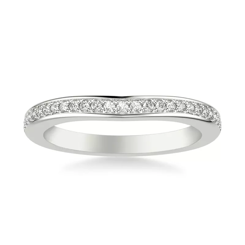 14K White Gold Colette Contoured Pave Band