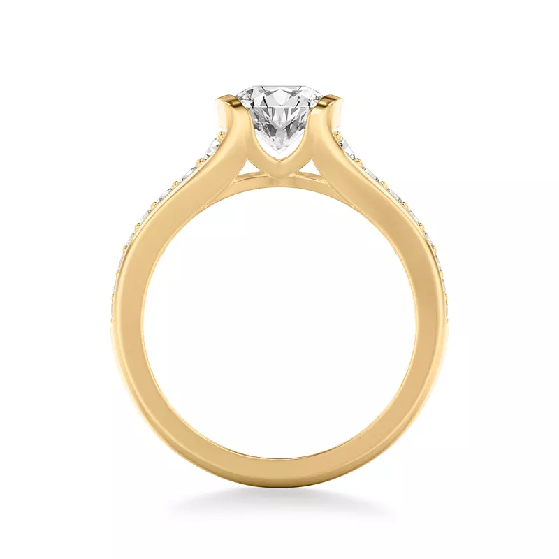 14K Yellow Gold Colette Bezel Engagement Ring with Diamond Shank