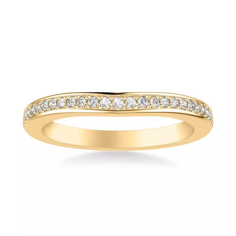 18K Yellow Gold Colette Contoured Pave Band