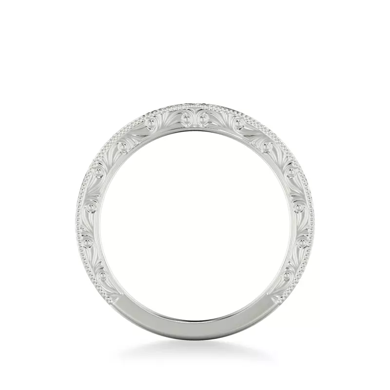 14K White Gold Islay Hand-Engraved Band