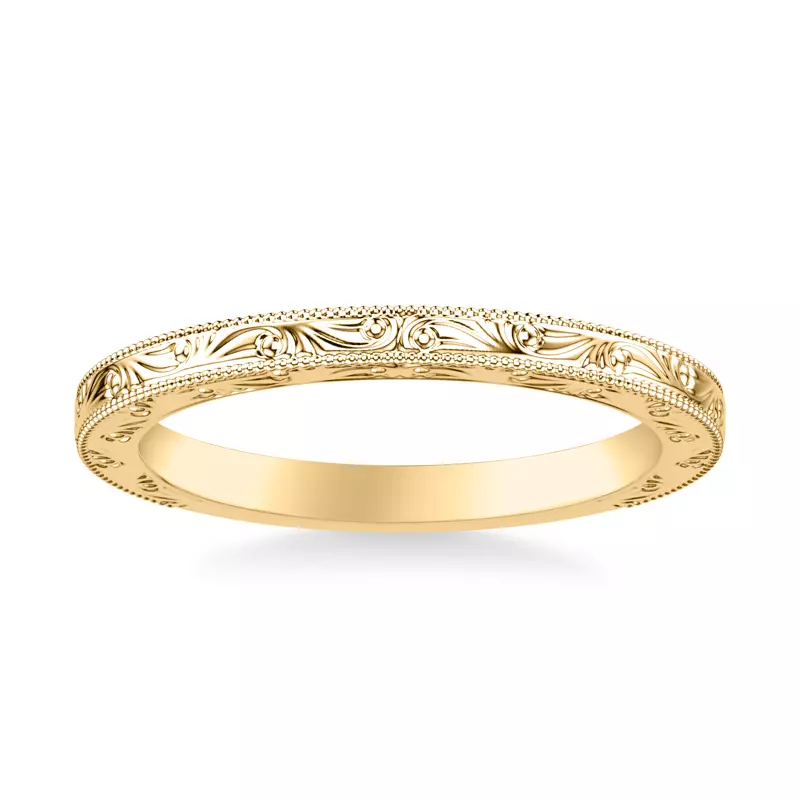 18K Yellow Gold Islay Hand-Engraved Band