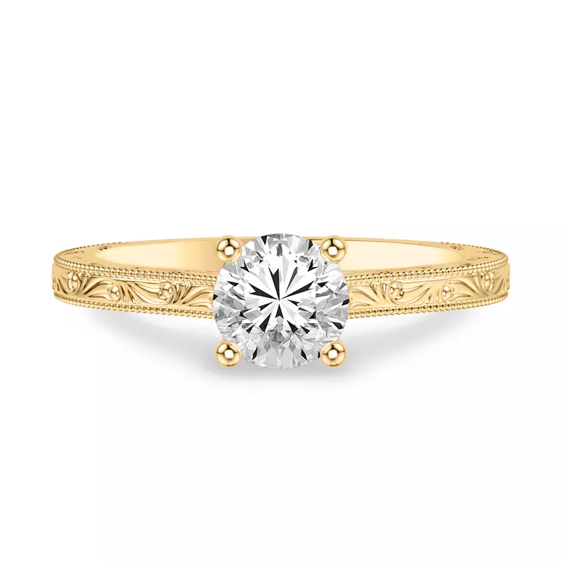 Islay Hand-Engraved Solitaire Engagement Ring