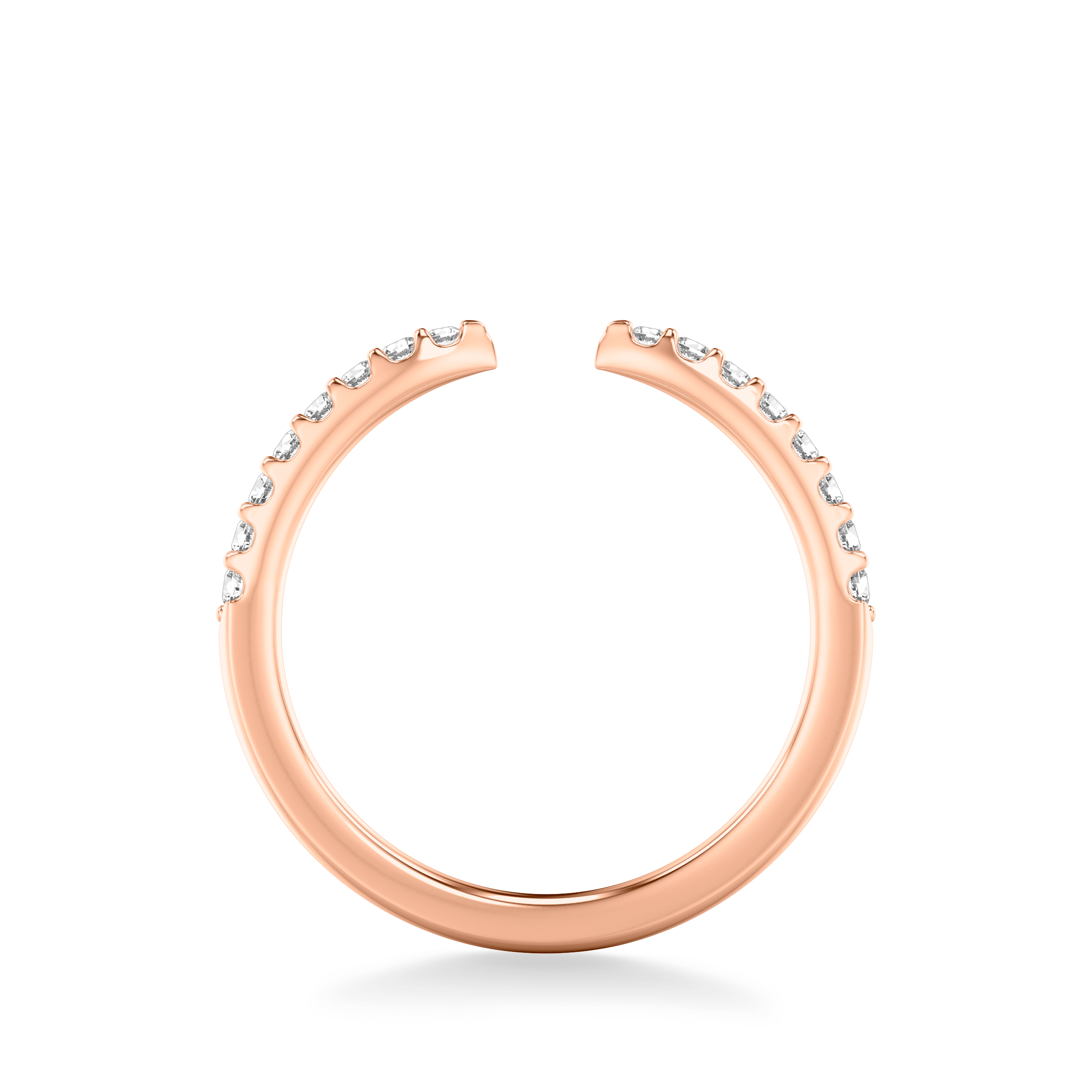 14K Rose Gold Open-End Diamond Band