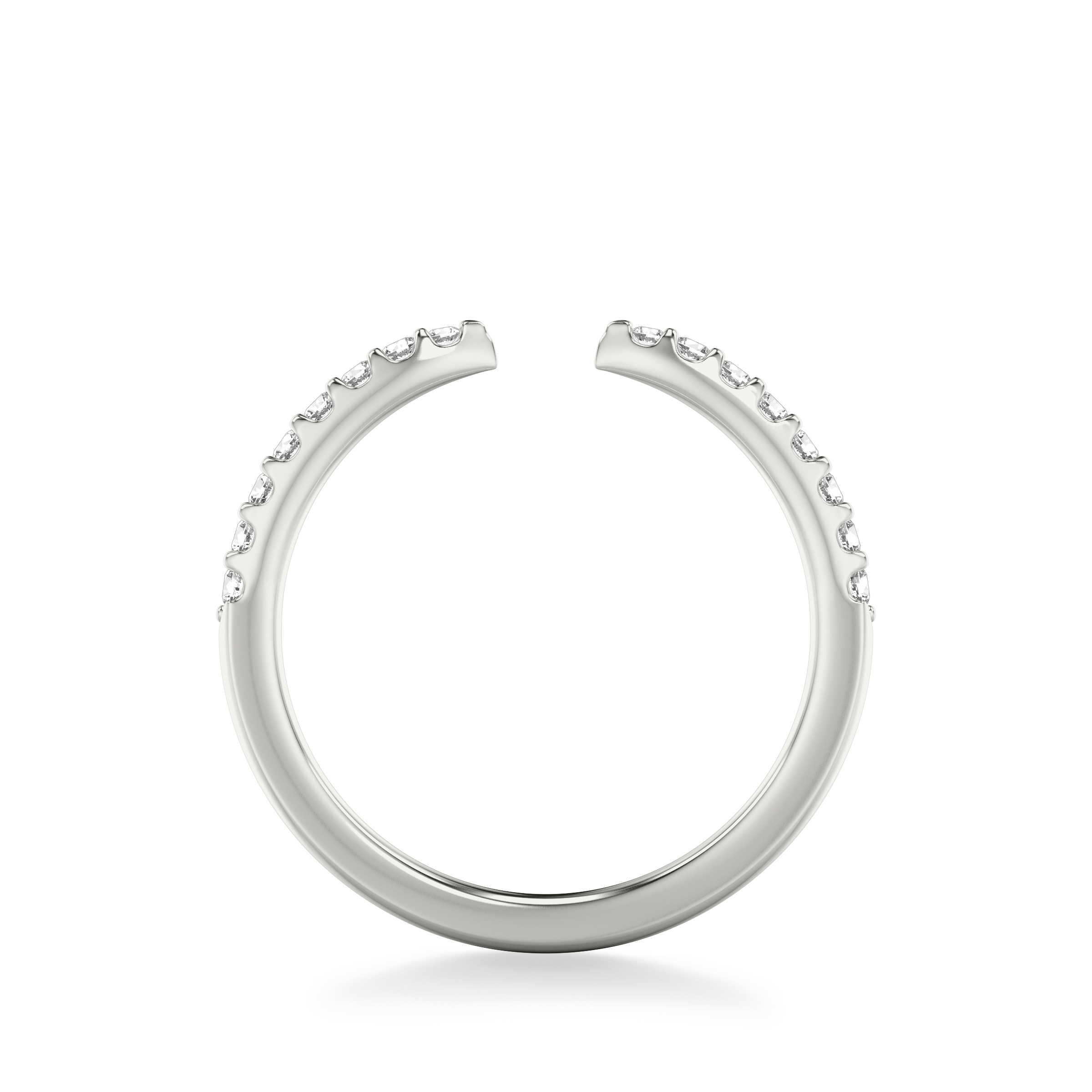 14K White Gold Open-End Diamond Band
