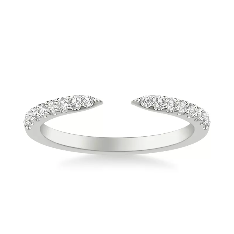14K White Gold Open-End Diamond Band