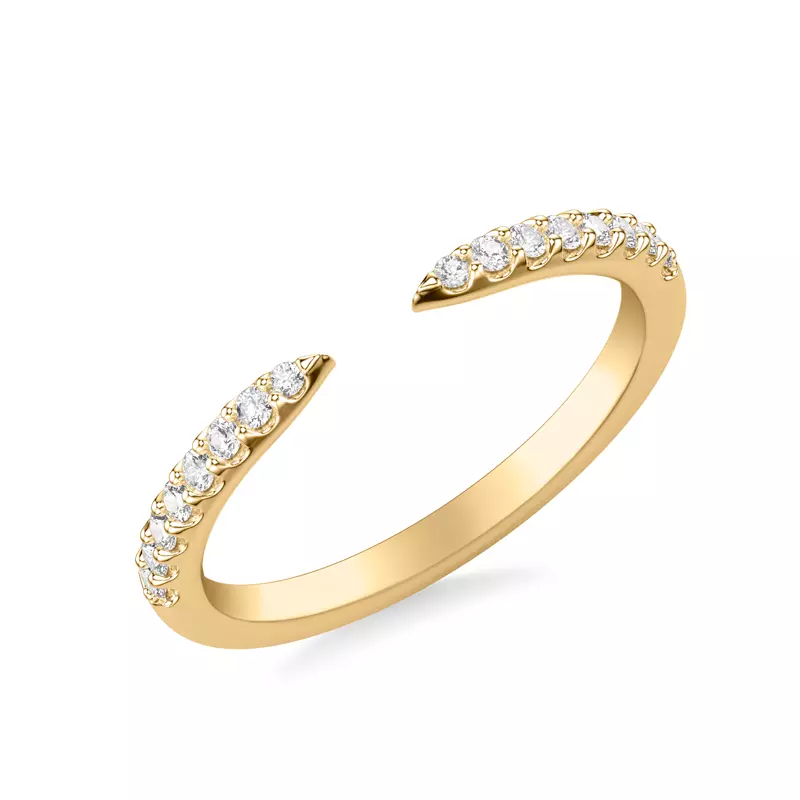 18K Yellow Gold Open-End Diamond Band