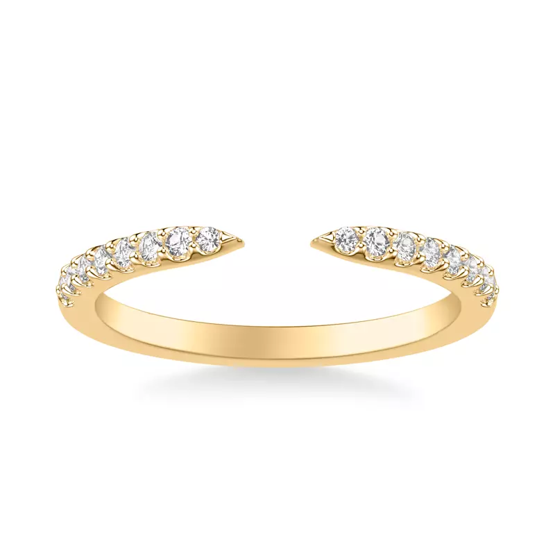 18K Yellow Gold Open-End Diamond Band