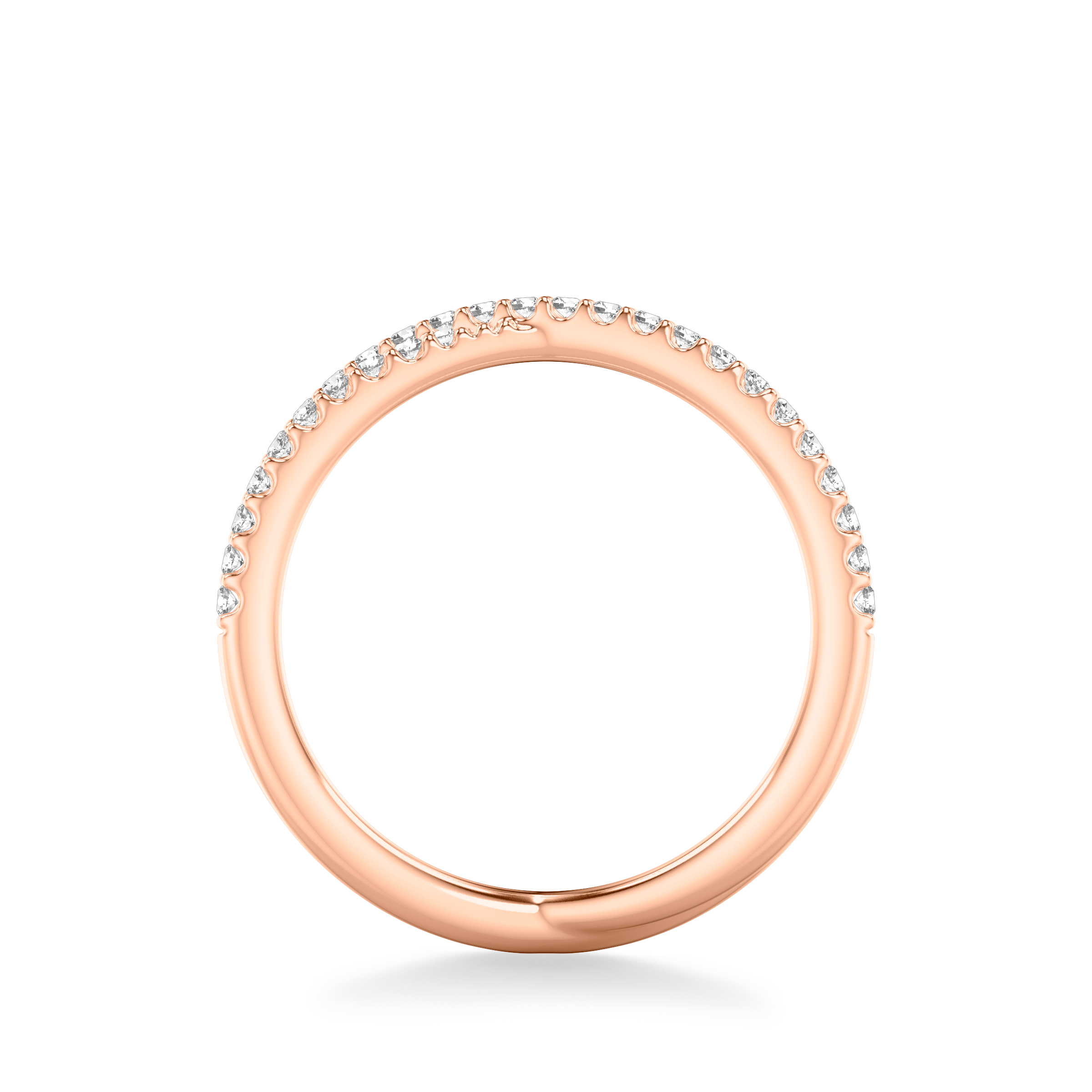 14K Rose Gold Diamond Crossover Band