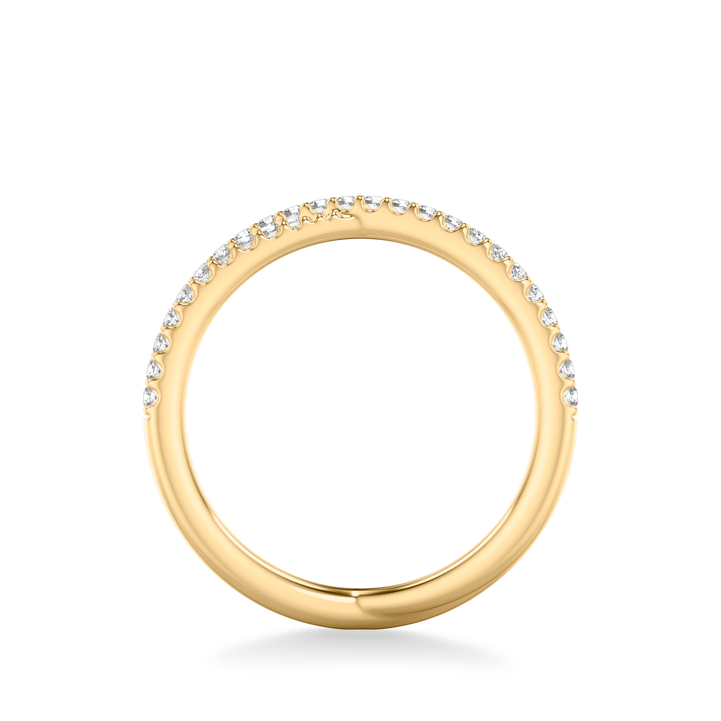 14K Yellow Gold Diamond Crossover Band