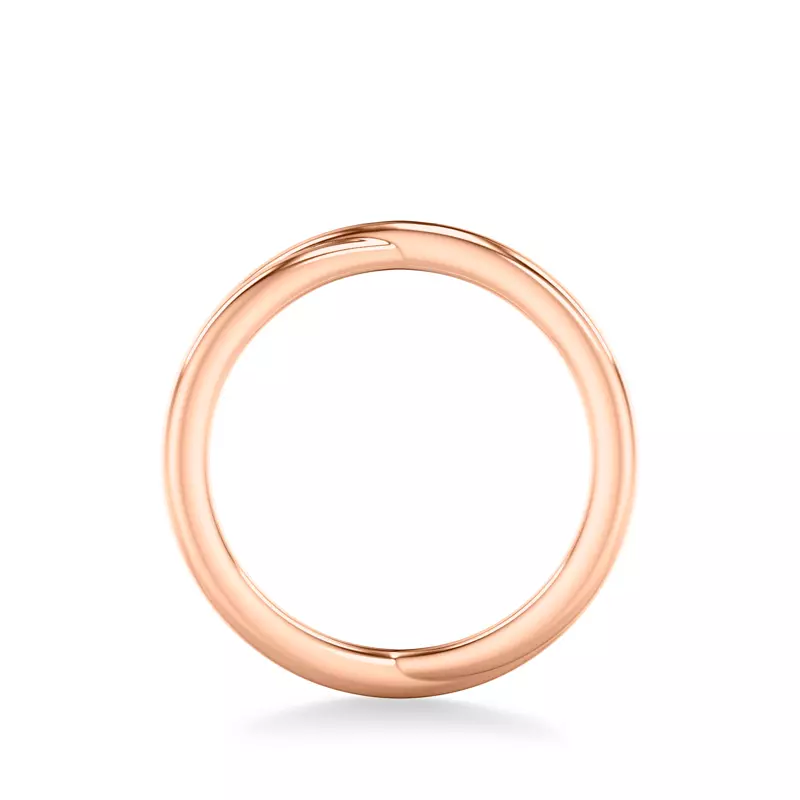 14K Rose Gold High-Polished Crossover Band