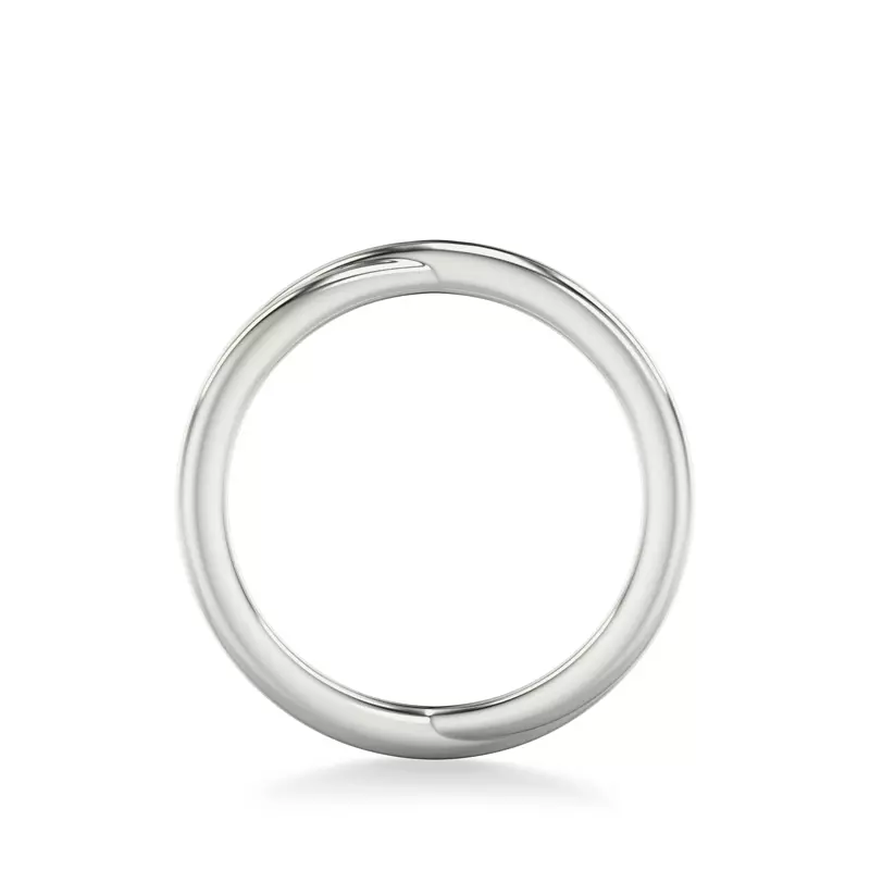 14K White Gold High-Polished Crossover Band