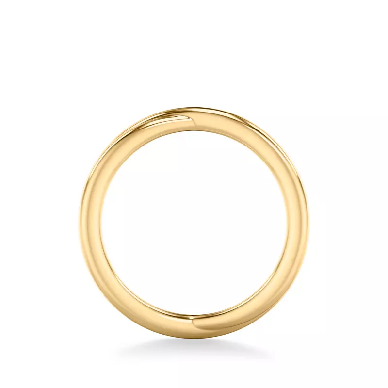 14K Yellow Gold High-Polished Crossover Band