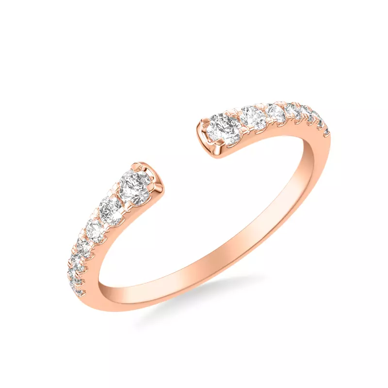 14K Rose Gold Zahara Graduated Diamond Open Band