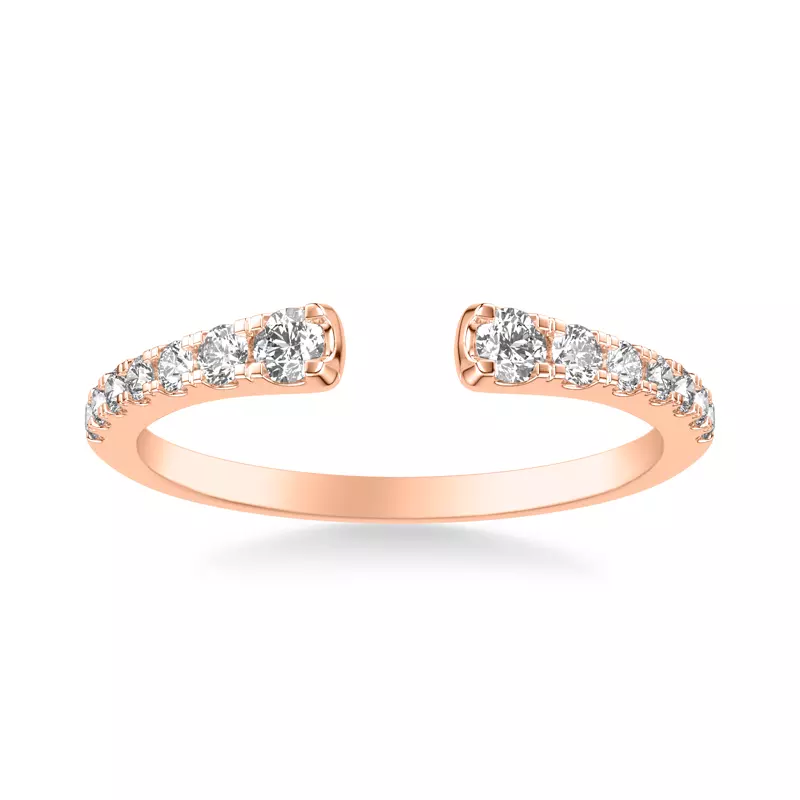 14K Rose Gold Zahara Graduated Diamond Open Band