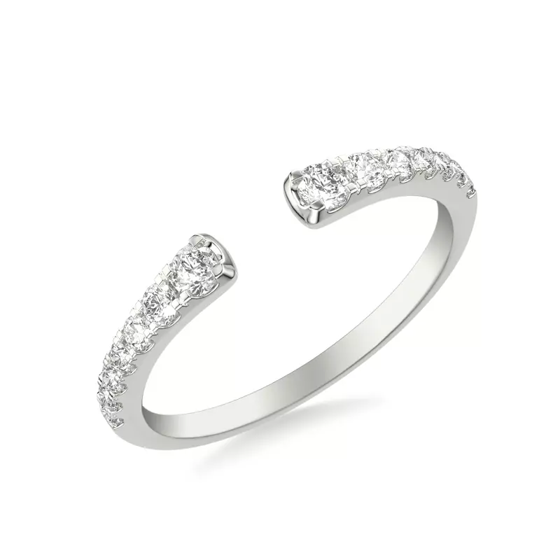 18K White Gold Zahara Graduated Diamond Open Band