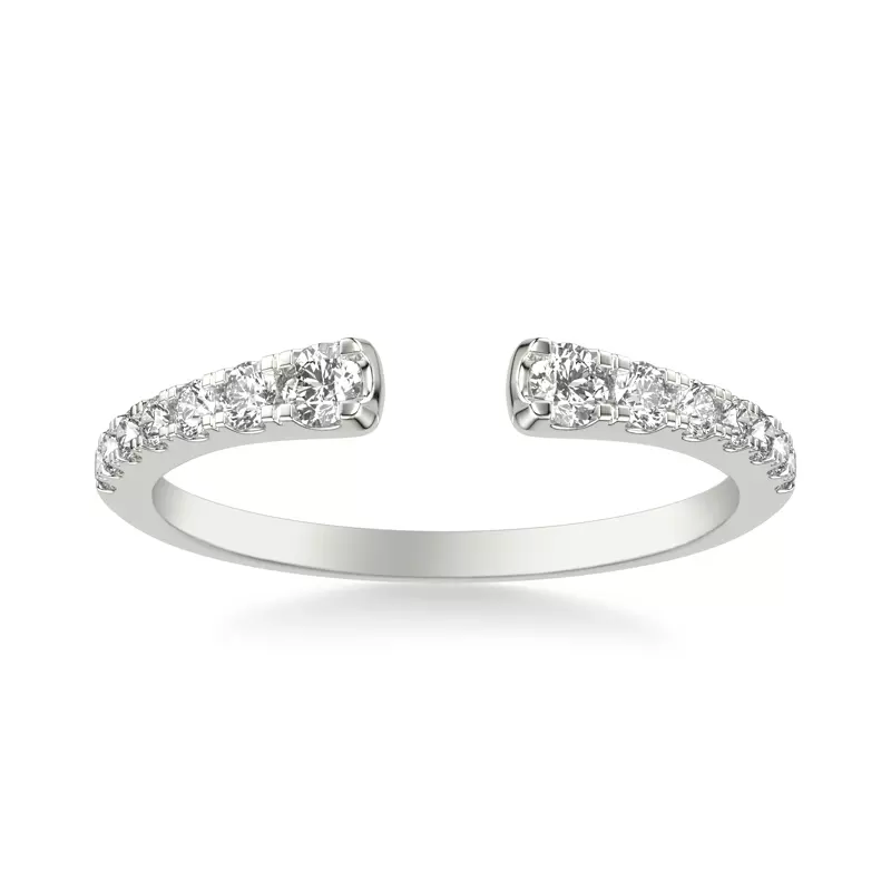18K White Gold Zahara Graduated Diamond Open Band