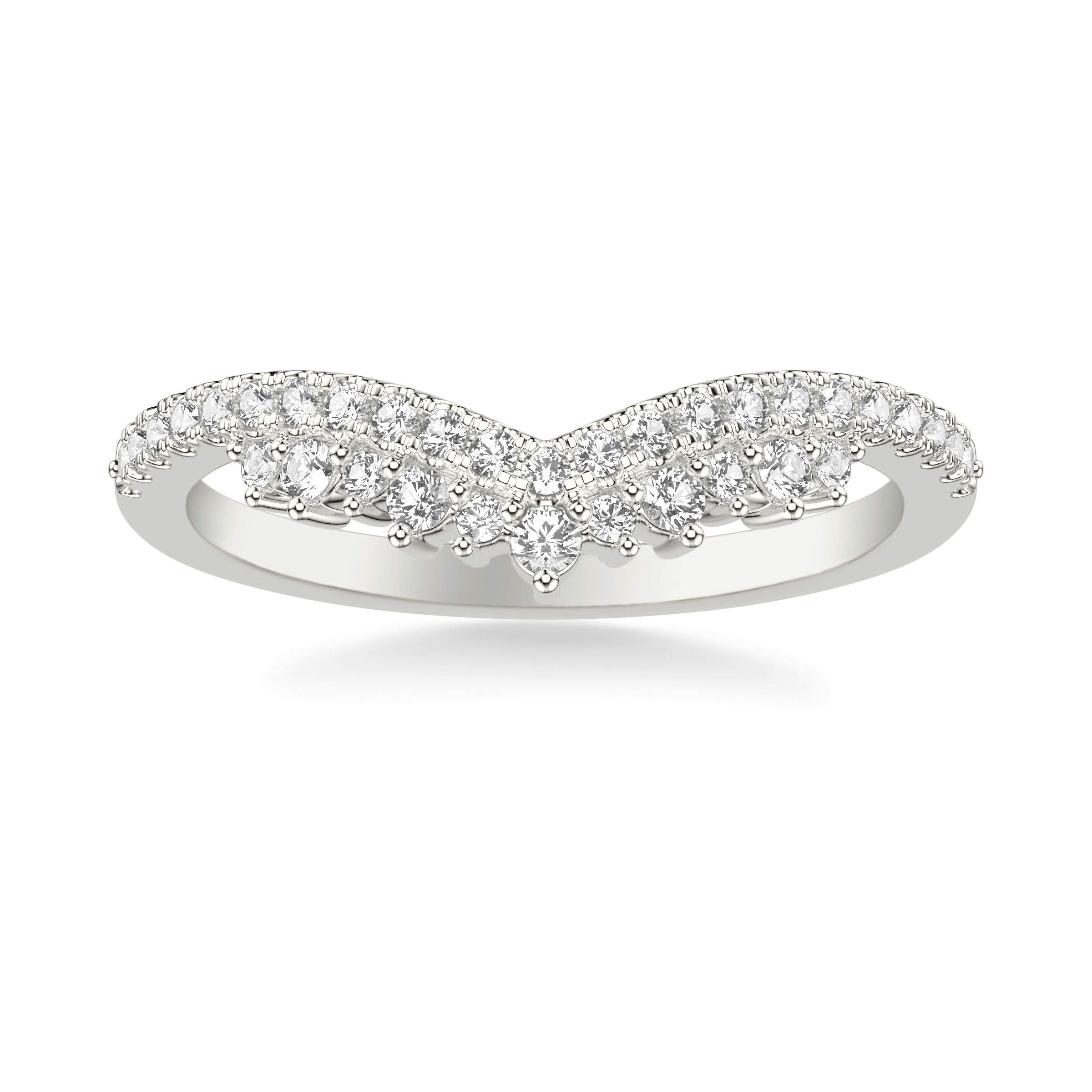 Platinum Tiara Diamond Curved Band