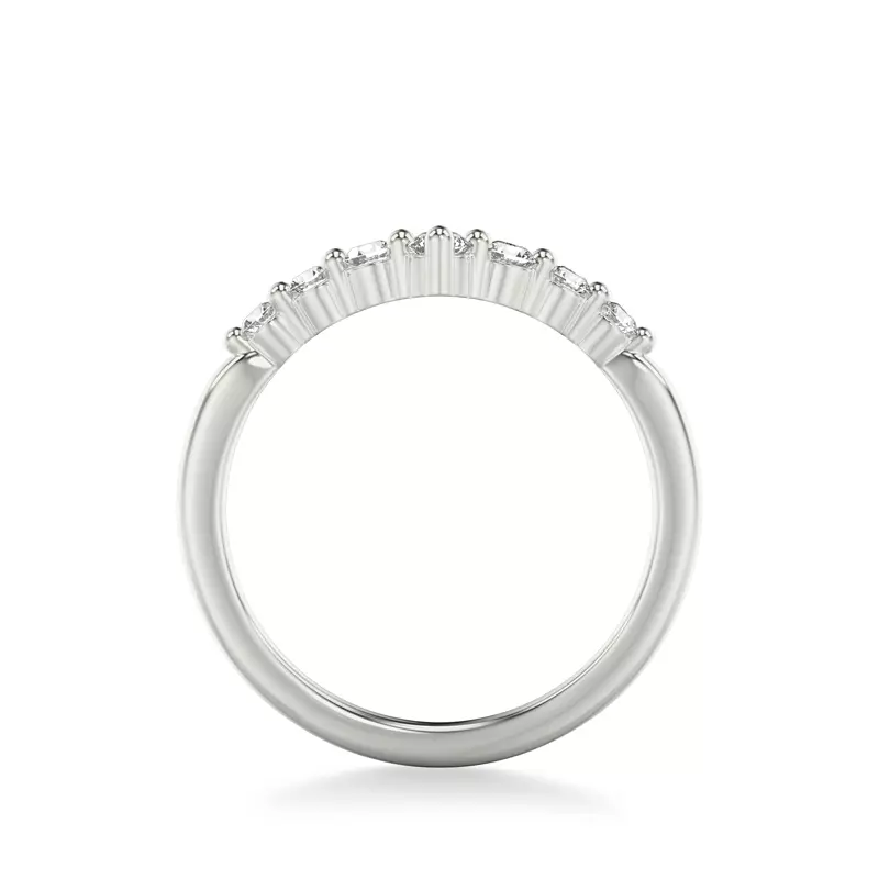 Platinum Chevron Shared Prong Diamond Band