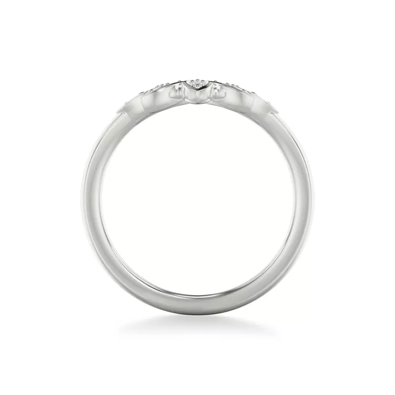 Platinum Floral Petal Diamond Band