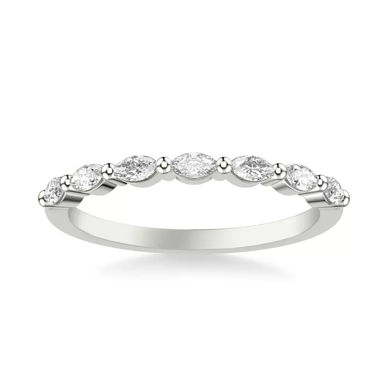 18K White Gold Petite Marquise Diamond Band (1/3 ct. tw.)