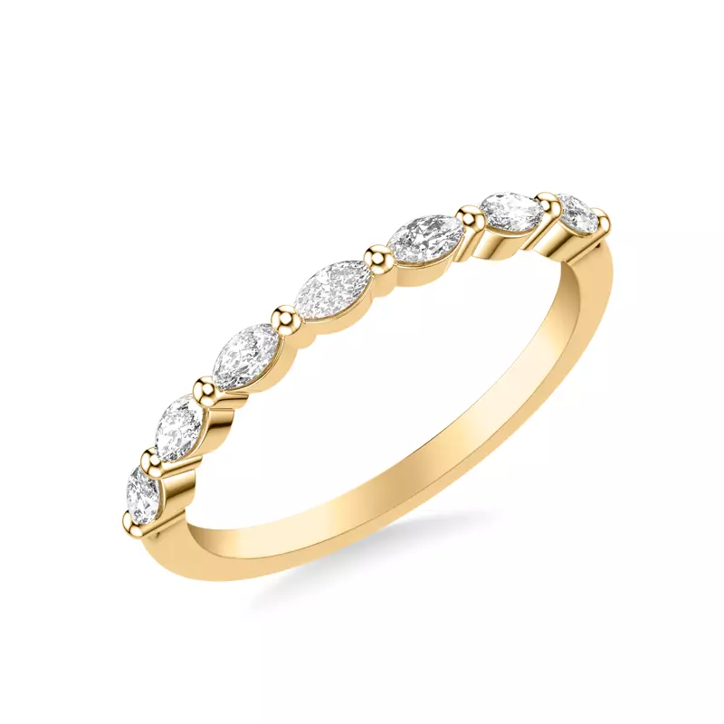 18K Yellow Gold Petite Marquise Diamond Band (1/3 ct. tw.)