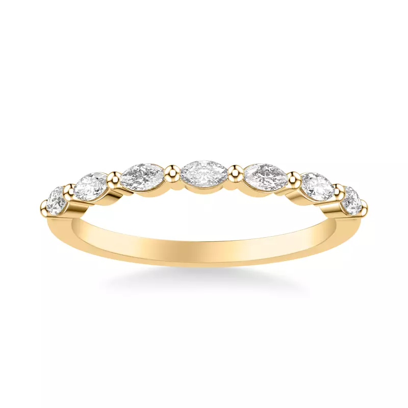 18K Yellow Gold Petite Marquise Diamond Band (1/3 ct. tw.)