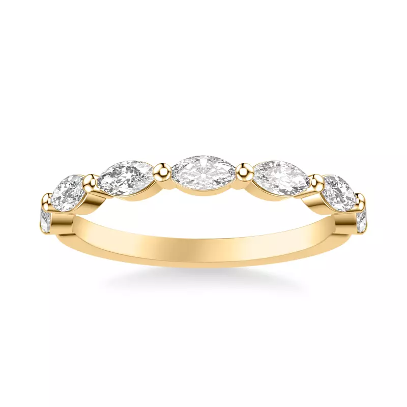 14K Yellow Gold Deluxe Marquise Diamond Band (3/4 ct. tw.)