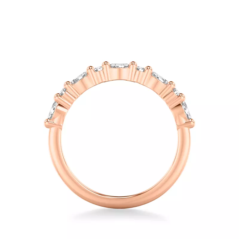 14K Rose Gold Petite Round and Marquise Diamond Band (1/3 ct. tw.)