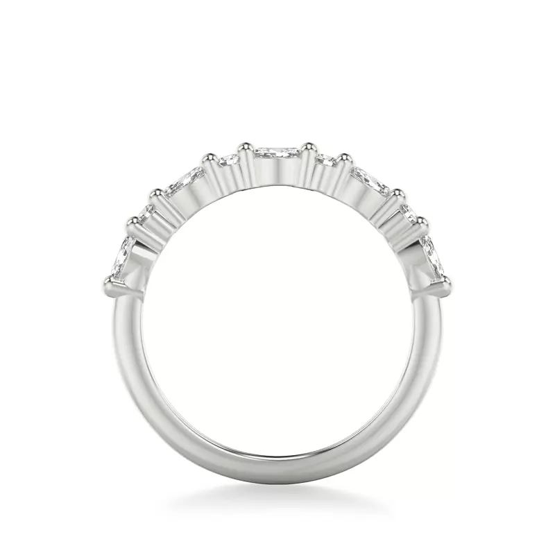 18K White Gold Petite Round and Marquise Diamond Band (1/3 ct. tw.)