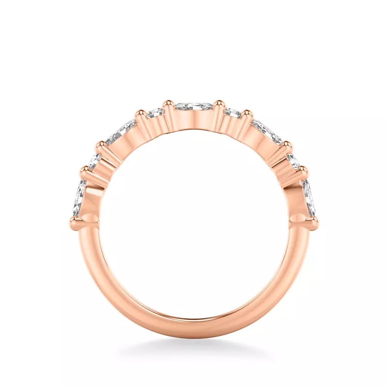 14K Rose Gold Round and Marquise Diamond Band (1/2 ct. tw.)