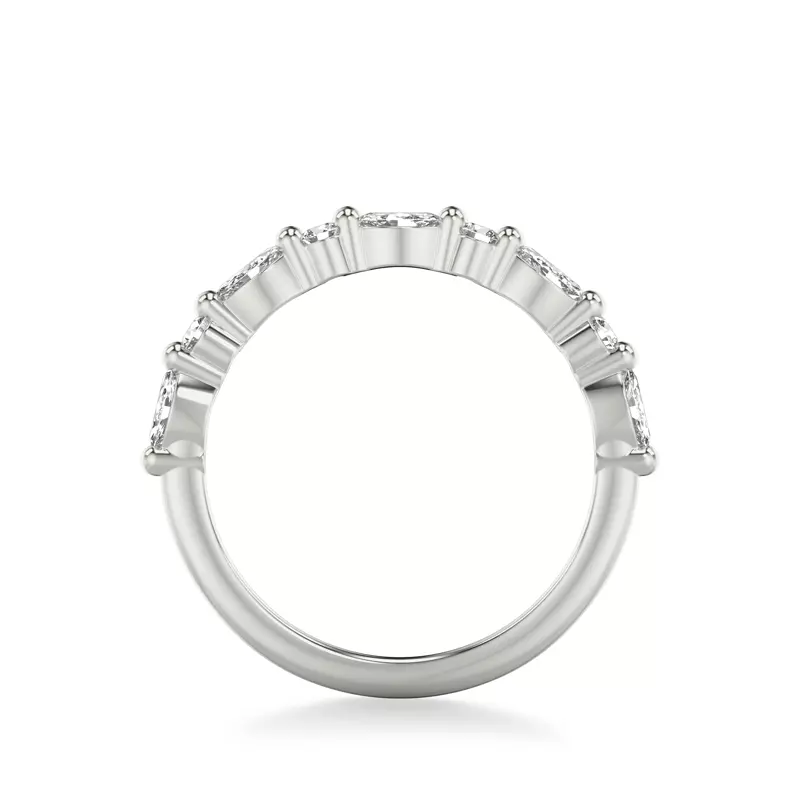 14K White Gold Round and Marquise Diamond Band (1/2 ct. tw.)