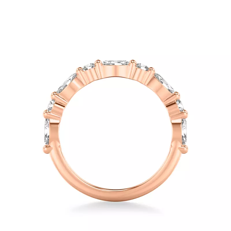 14K Rose Gold Deluxe Round and Marquise Diamond Band (3/4 ct. tw.)