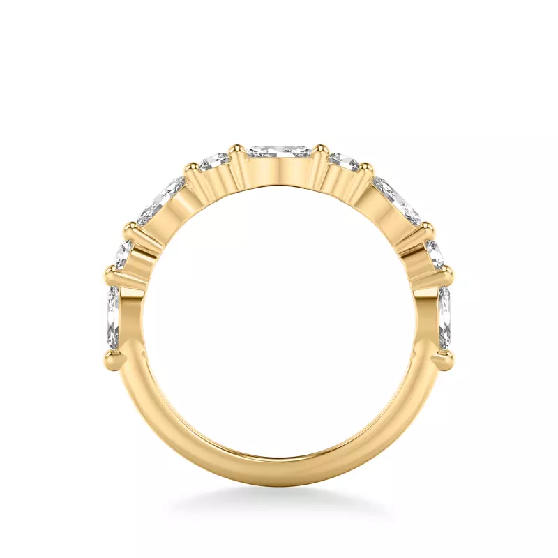 18K Yellow Gold Deluxe Round and Marquise Diamond Band (3/4 ct. tw.)