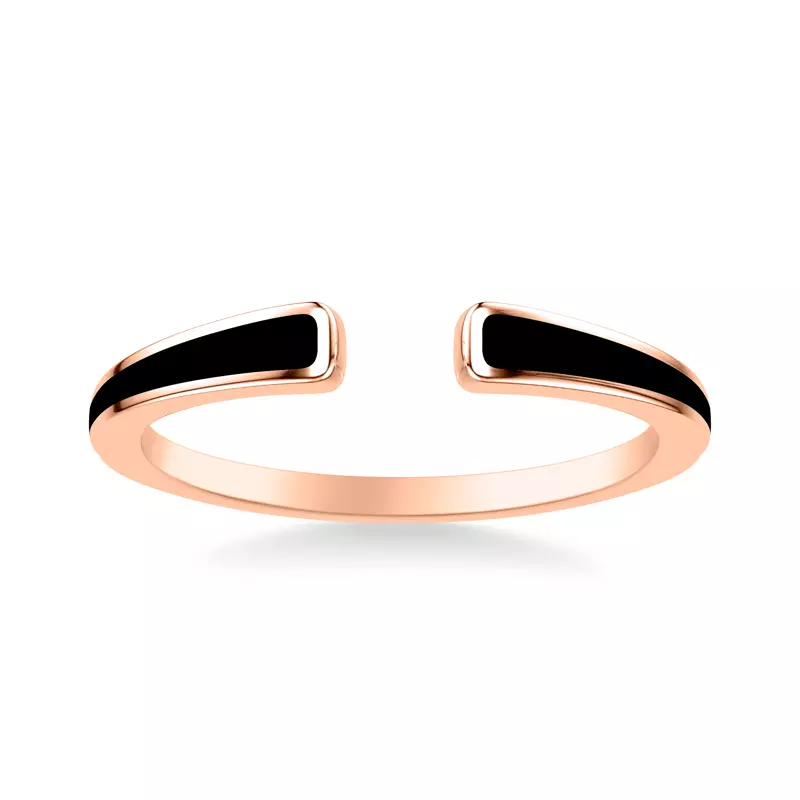 14K Rose Gold Open-End Ceramic Band