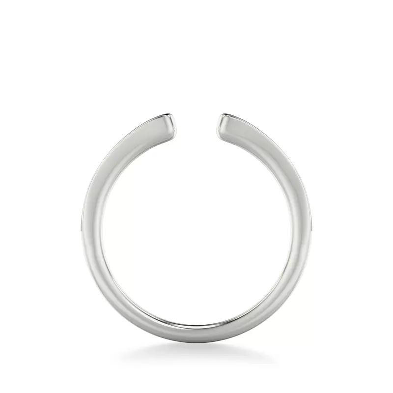 14K White Gold Open-End Ceramic Band