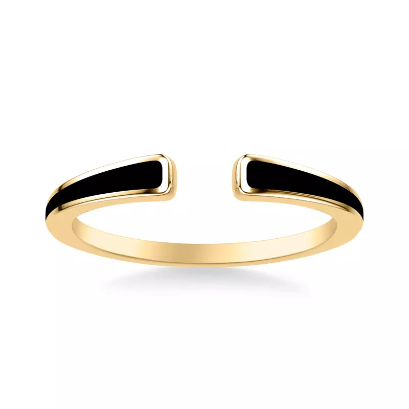 14K Yellow Gold Open-End Ceramic Band