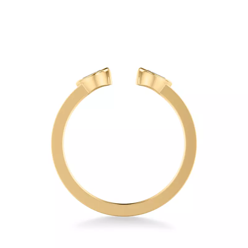 14K Yellow Gold Open-End Marquise Diamond & Ceramic Band